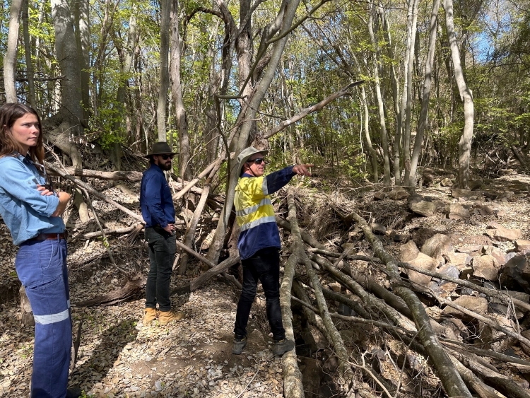 Field day with Anna Shera people looking at restoration works 3