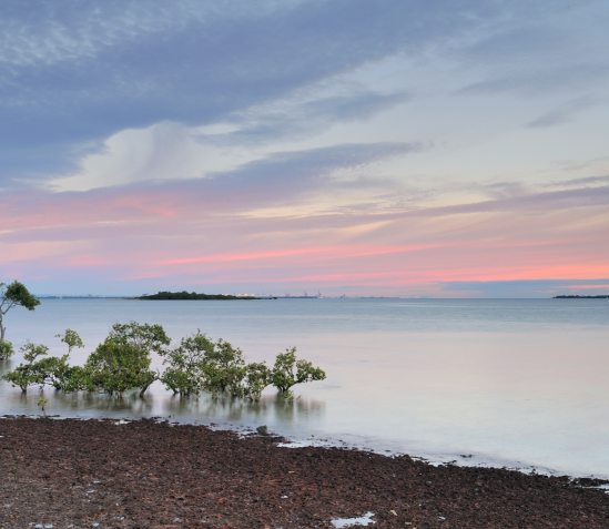photo of moreton bay shores at sundown
