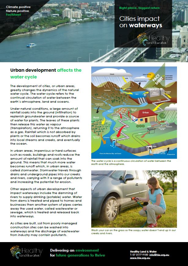 Cities impact waterways - Factsheet